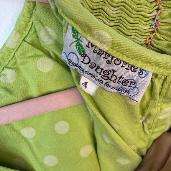 Marjorie’s Daughter Green Smocked Dress Size 4 - Picture 4 of 4